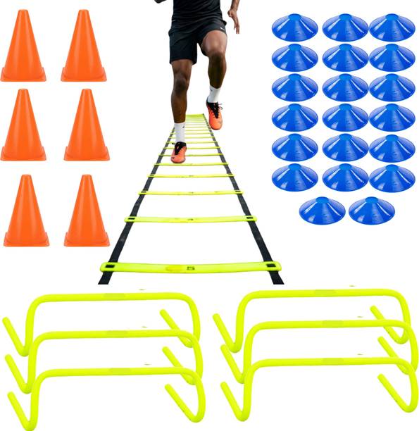 YAVI Speed Agility Training Kit | 4 M Ladder, 6 Hurdles, 20 Saucer & 6 Marker Co