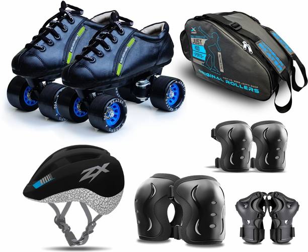 Jaspo Hail Stone Pro Shoe Skate combo Foot length 20.5 cms Size : 13 UK ( Age group 6-7 years) Skating Kit