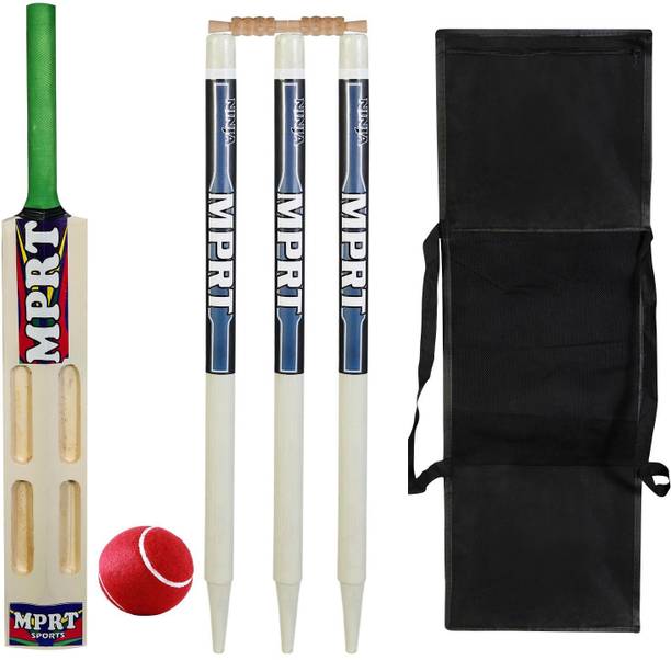 MPRT Fire Wooden 4 Scoop Cricket Kit Bat Size 3 For Age Group 4-7 Cricket Kit Cricket Kit