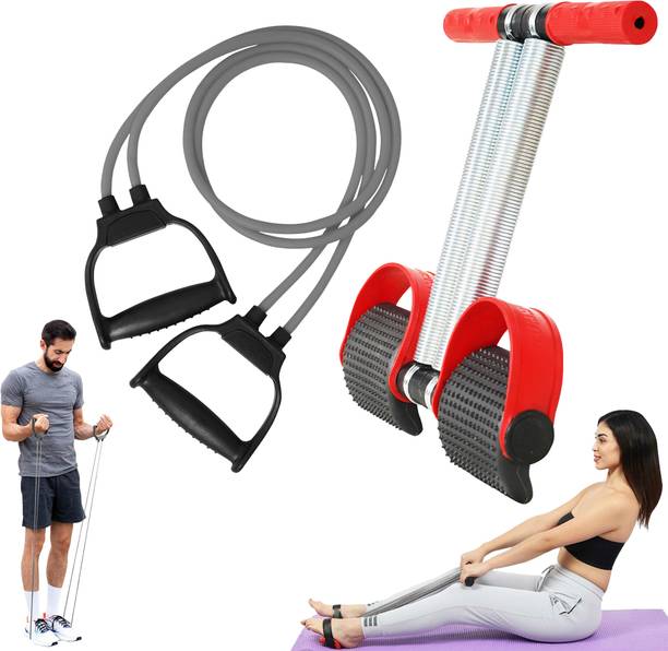 Manogyam FAT BURNING AND MUSCLE BUILDING TUMMY TRIMMER/CRUNCHER & DOUBLE TONING TUBE COMBO Fitness Accessory Kit Kit