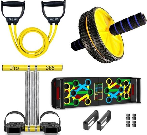 PRO365 Combo Of Tummy Trimmer, Pushup board, Ab roller and Toning tube Fitness Accessory Kit Kit