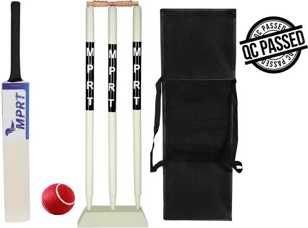 MPRT Fire Wooden Cricket Kit With Base Bat Size 6 For Age Group 11-14 Cricket Kit Cricket Kit