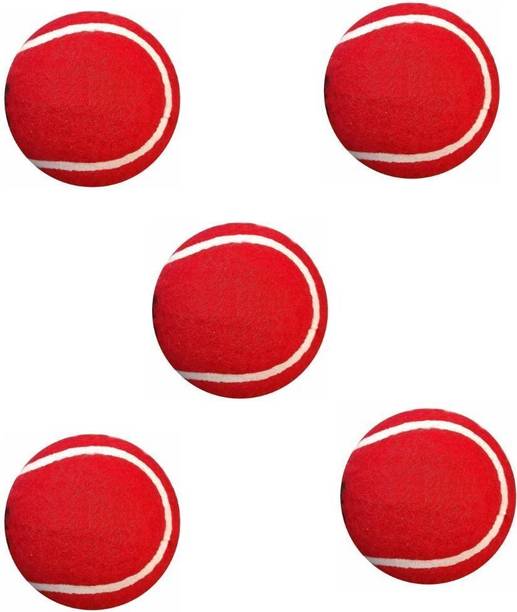 SS SKULL Red Tenis Cricket Ball Pack of 5 Cricket Kit