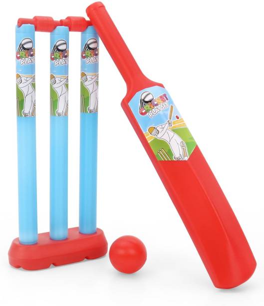 Play Nation Cricket Set with Bat, Stumps, Bails, Ball & Stump Holder for Kids| Plastic 20-20 Cricket Kit