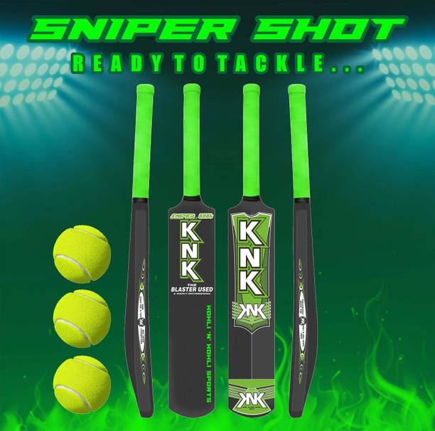 KNK 3 No.Size Hard PVC Plastic Bat With Tennis Ball For 4-8 Years Kids Cricket Kit क्रिकेट किट