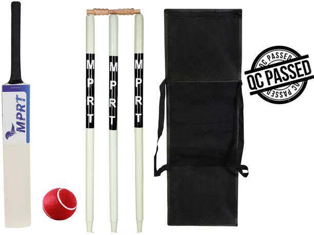 MPRT Fire Wooden Cricket Kit Bat Size 4 For Age Group 7-9 Cricket Kit Cricket Kit