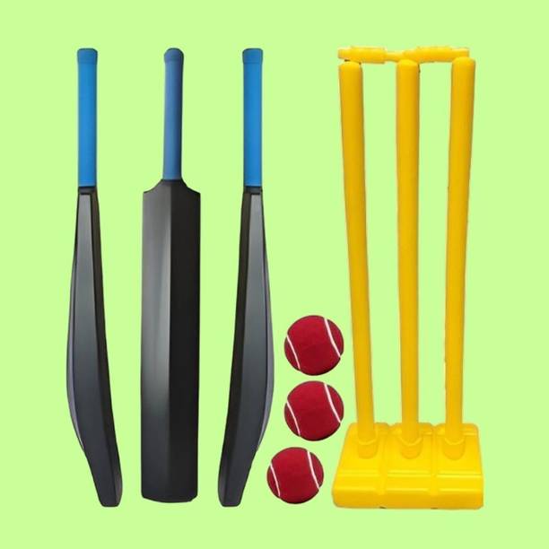 SS SKULL Cricket Set for Kids PVC Bat Wicket & 3 Tennis Balls Cricket Kit
