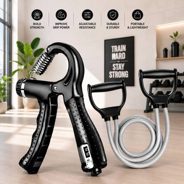 QUICK FIT Fitness Combo Of Toning Tube with Countable Hand Grip for Body Workout Fitness Accessory Kit Kit