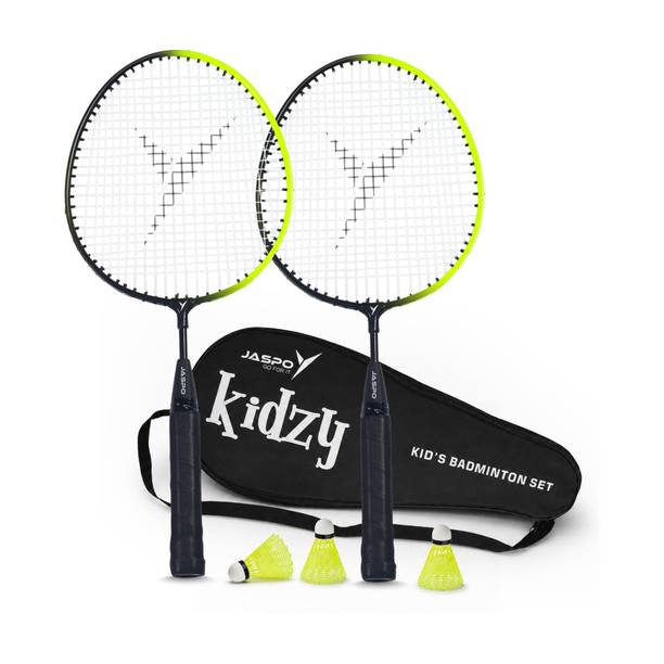 Jaspo Kidzy Steel Badminton Racket Set for Kids with 3pc. Plastic Shuttlecock Badminton Kit