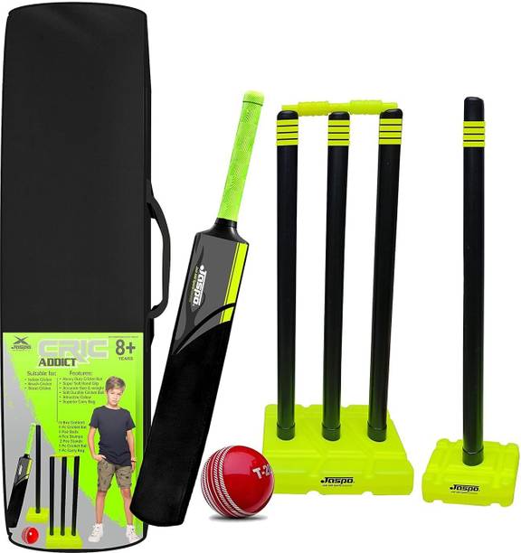 जस्पो CRIC Addict Plastic Cricket Bat with Cricket Ball for Kids(Size-5)(8years&Above) क्रिकेट किट
