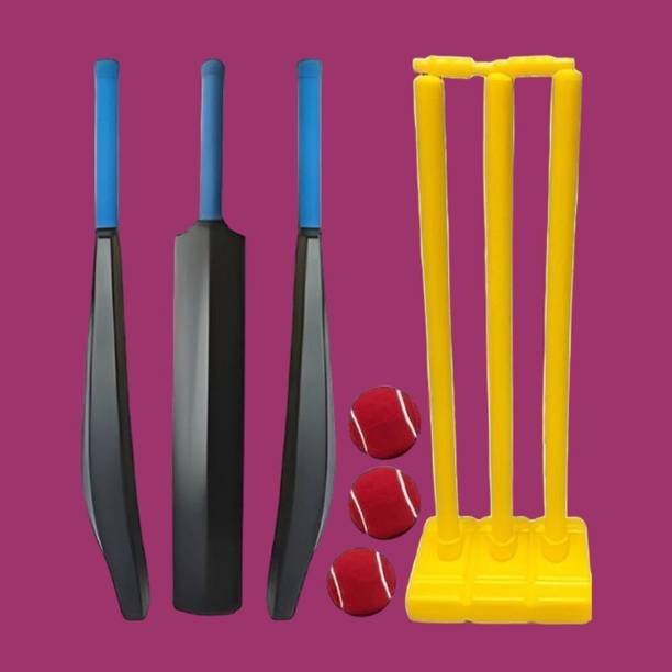 SS SKULL PVC Cricket Bat Wicket Set with 3 Tennis Balls for Kids Cricket Kit
