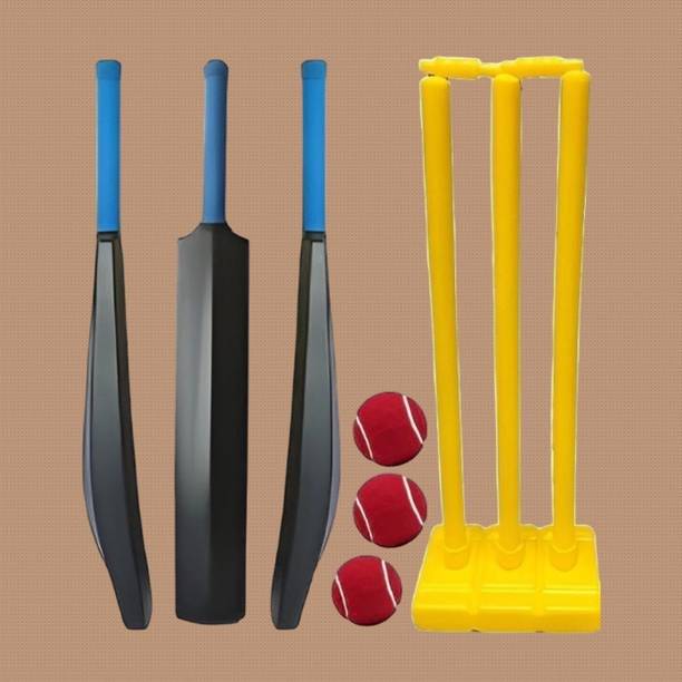 SS SKULL Plastic Cricket Kit for Kids with Bat Stump & 3 Balls Cricket Kit