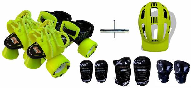 Jaspo Power Pack Pro Senior Skates Combo (Skates+Helmet+Knee+Elbow+Wrist+Bag)Suitable For Age 6 To 14 Years Skating Kit