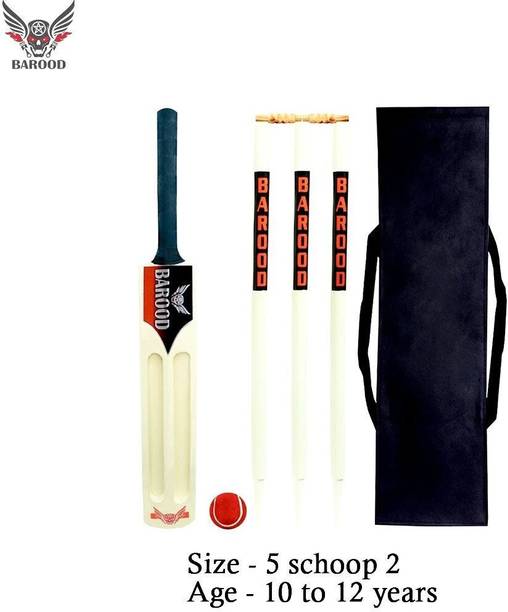 BAROOD Cricket kit 1bat,1ball,1cover,2bails,3stumps size 5 schoop 2 Age(10 to 12)years Cricket Kit