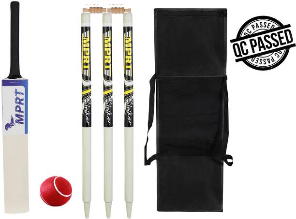 MPRT Sticker Wooden Cricket Kit Bat Size 6 For Age Group 11-14 Cricket Kit Cricket Kit