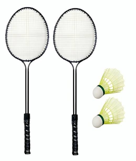 omexx Premium Double Shaft Badminton Racquets with Shuttles | Lightweight Badminton Kit