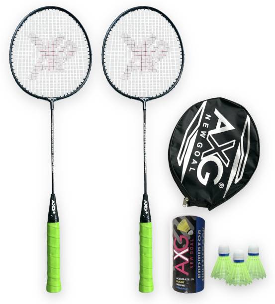 AXG NEW GOAL Scratch resistant A-2000 Badminton Racquets set Of 2 with 3 Plastic Shuttles Badminton Kit