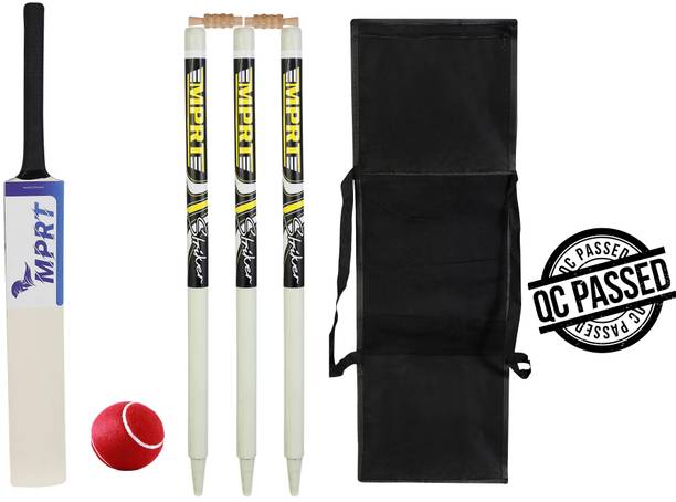 MPRT Sticker Wooden Cricket Kit Bat Size 4 For Age Group 7-9 Cricket Kit Cricket Kit