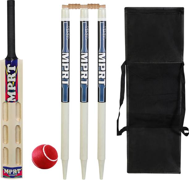 MPRT Wooden 6 Scoop Cricket kit Bat Size 2 For Age Group 3-5 Years Cricket Kit