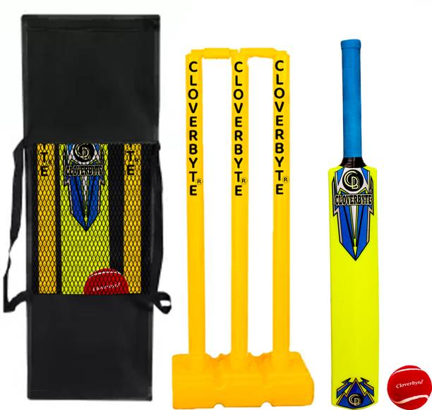 CLOVERBYTE Junior Cricket kit 5 No. Bat With Stump ,Tennis Ball & Cover For Junior kids Cricket Kit