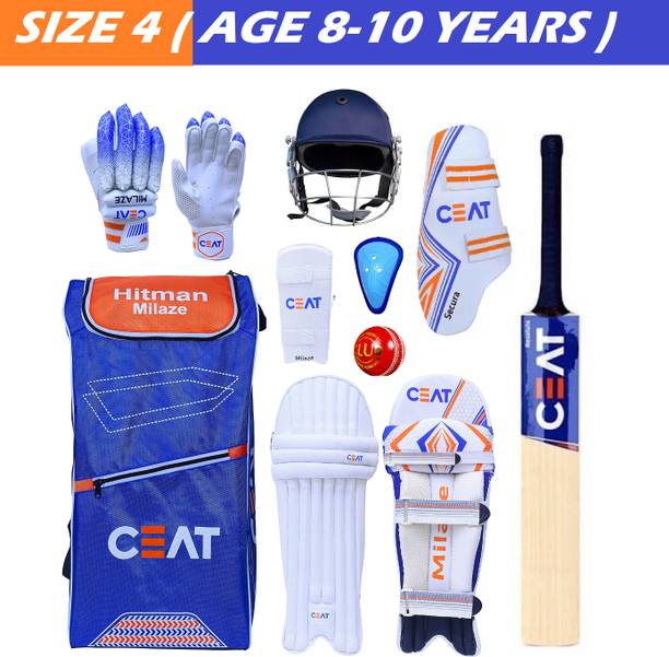 HF CEAT HITMAN Rohit Sharma Juniors Set Of 4 No ( Ideal For 8-10 Years ) Complete Cricket Kit