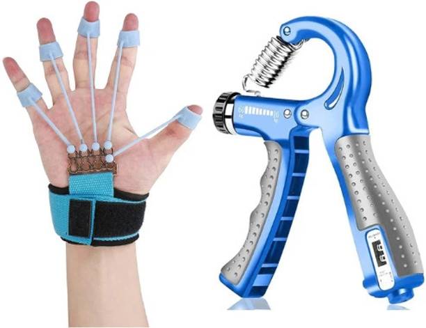 MegaValue Hand Grip Strengthener with Finger Exerciser - New Improved Desgine (Multicolor) Fitness Accessory Kit Kit