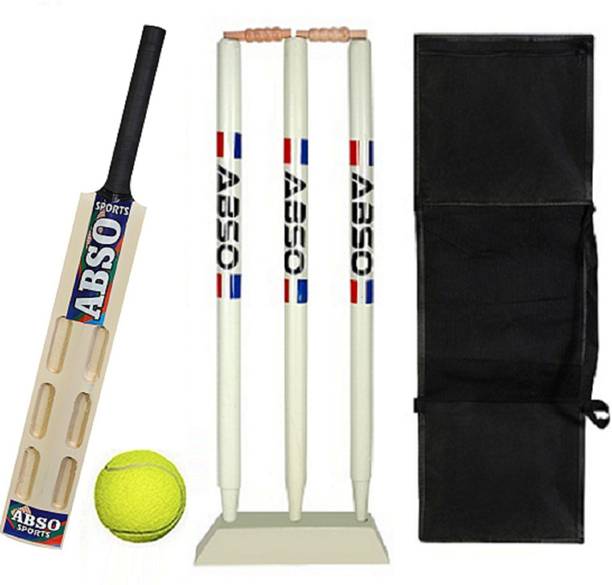 abso Stylish TENNIS CRICKET Kit with Wicket Base 6 SCOOP Bat - Size 2 (Ages 5-7) Cricket Kit