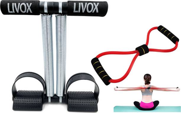 LIVOX Double Spring Tummy Trimmer With Chest Expander Resistance एब व्यायाम करने वाला