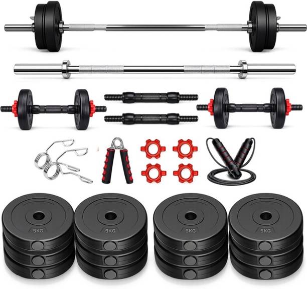ANSH FIT 30KG Dumbbell Plate Set with 3FT Straight Rod & Accessories NEW_348 Fitness Accessory Kit Kit
