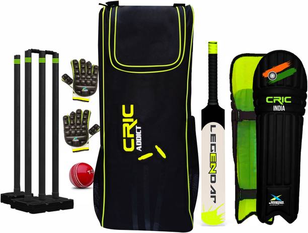 जस्पो Cric-Addict Legender Cricket Kit for Kids (Size-5,Age- up to 12 Years) क्रिकेट किट