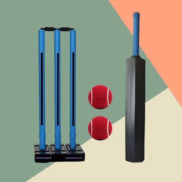 SS SKULL Lightweight Plastic Cricket Bat Set with Wickets and Balls for Children Cricket Kit
