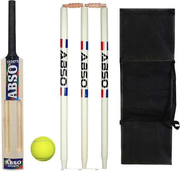 abso Poplar Willow Tennis Cricket Kit with 2 Scoop Bat Size 6 No Age group 11-13 year Cricket Kit