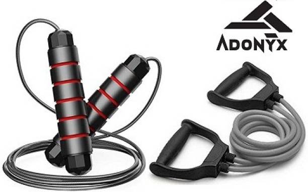 ADONYX Toning Tube With Skipping Rope, Speed Rope For fitness, endurance & weight loss Gym & Fitness Kit