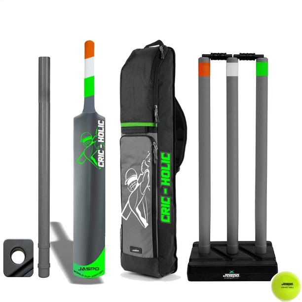 जस्पो Cric-Holic Heavy Duty Plastic Cricket Bat Kit Combo,Full Size (34” X 4.5”inches) क्रिकेट किट