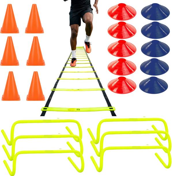 YAVI Training Kit -4 Meter Speed Ladder, 6 Hurdles, 10 Saucer Cones, 6 Marker Co