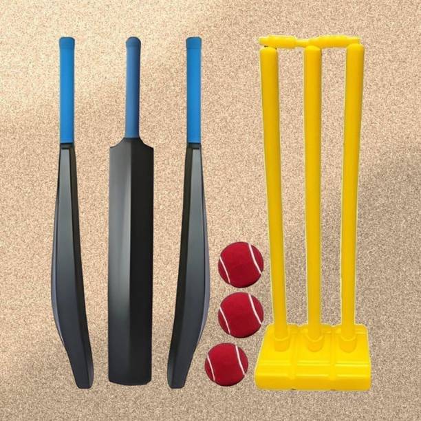 SS SKULL Outdoor Kids Cricket Kit Bat Stump & 3 Tennis Balls Cricket Kit