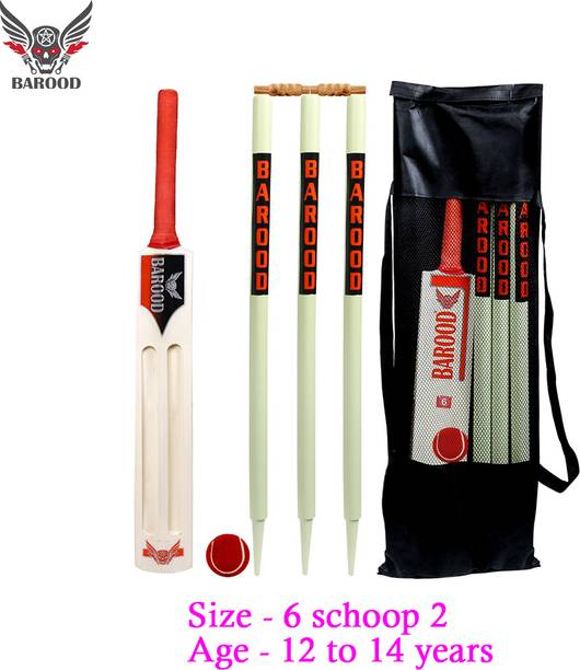 BAROOD Cricket kit 1bat,1ball,1cover,2bails,3stumps Size 6 schoop 2 Age(12 to 14)years Cricket Kit