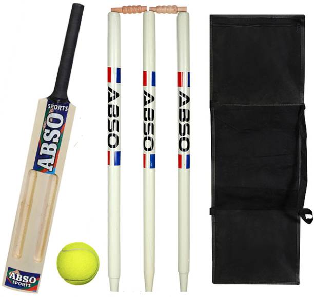 abso Poplar Willow Tennis Cricket Kit with 2 Scoop Bat Size 5 No Age group 10-12 year Cricket Kit