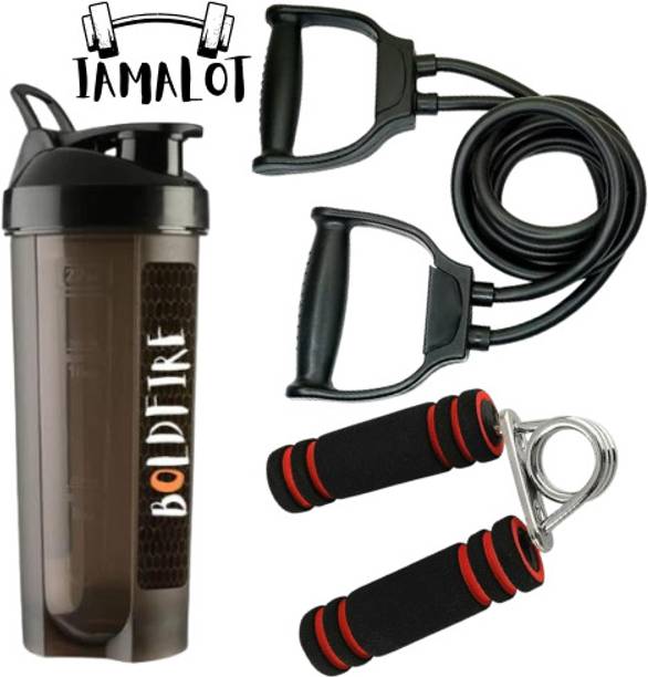 iamalot Typhoon Shaker, Double Toning Tube with Hand Gripper Combo Fitness Fitness Accessory Kit Kit