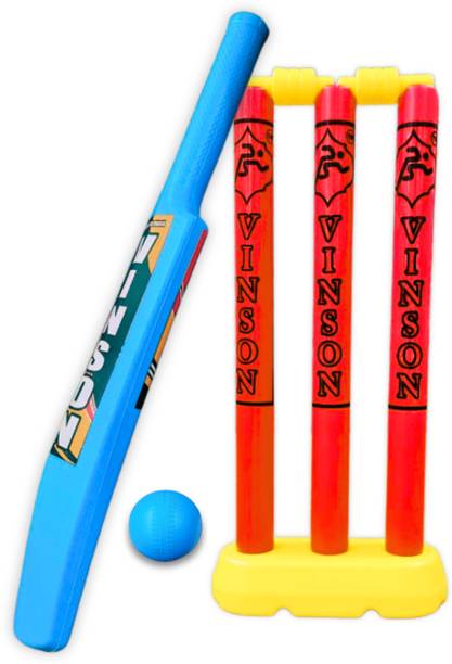 Vinsonsports Baby Cricket Kit Toy Set for Kids 1–3 Years | Bat, Soft Ball & Stumps Cricket Kit