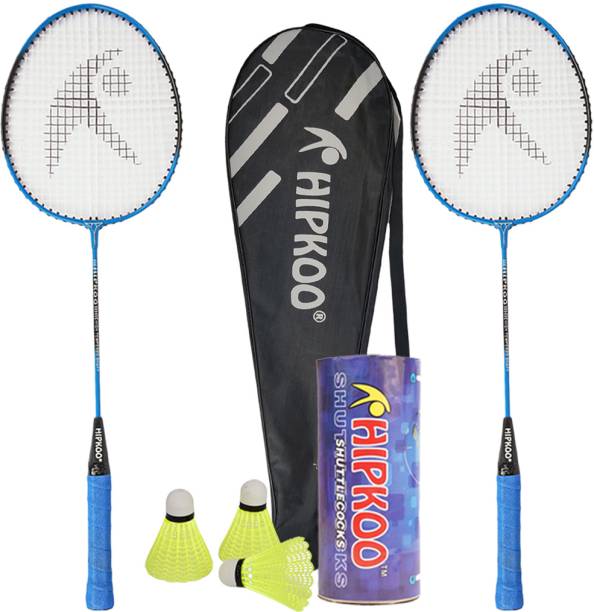 Hipkoo Sports Grab Intact Badminton Set, 2 Wide Body Rackets with Cover and 3 Shuttlecocks Badminton Kit