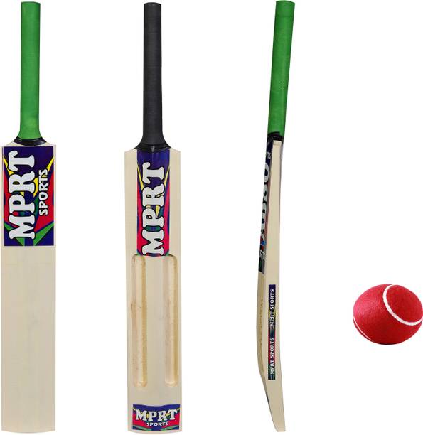 MPRT Wooden designer 2 Scoop Cricket Bat & Ball for Tennis Bat Size 3 for Age 5-8. Cricket Kit