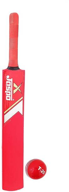 Jaspo T-20 Wooden Cricket Ball with Wooden Bat(Size-5)(Wooden Bat,1 T-20 Ball) Cricket Kit