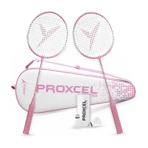 Jaspo Proxcel-1103 Badminton Kit |Steel Frame Racquets with Shuttlecocks| Lightweight| Badminton Kit