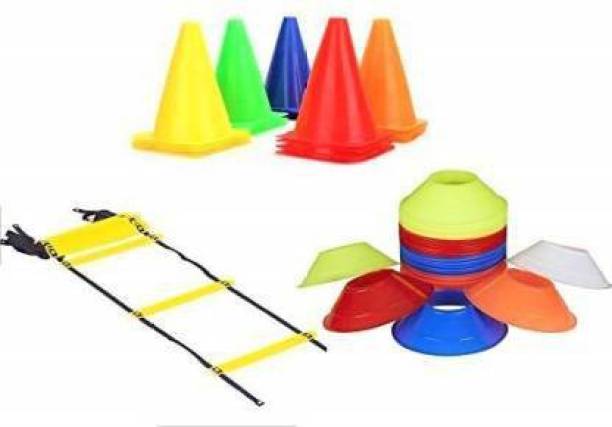 sports & fitness junction 1 Ladder 4 MTR, 10 Disc Marker, 6 Cone 6 Inch Agility Kit For Football, Cricket Football & Fitness Kit