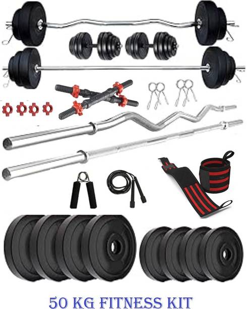 BAPTIZO FITNESS KIT+ 3Ft.(Straight + Curl) BARBELL & FITNESS ACCESSORIES- BEST EXERCISE Fitness Accessory Kit Kit