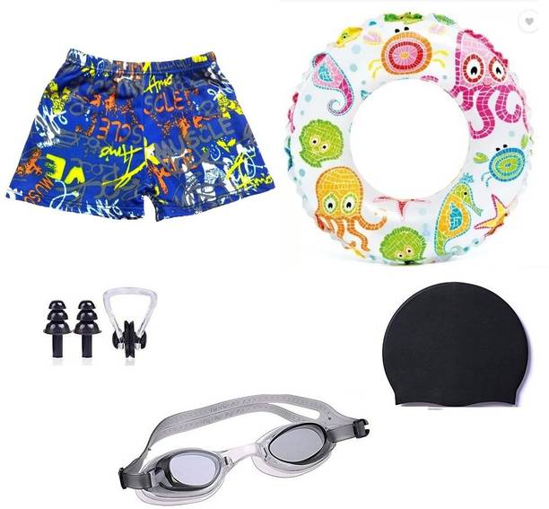 SHIFTER BOY Swimming Kit combo for 6-8 YEARS-Black Swimming Kit