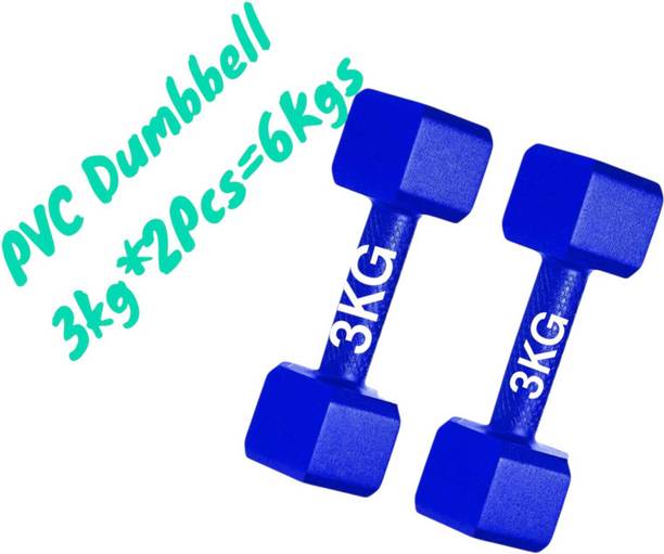 WILORA 6 kg 6KG Blue HEXA DUMBBELL SET (2PC'S*3KG'S=6KG'S) FOR HOME WORKOUT Home Gym Combo