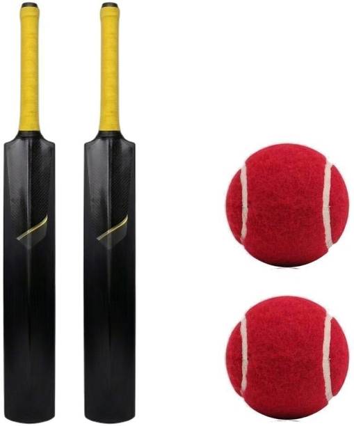 SS SKULL 2 Set of Plastic Bat and 2 Tenis Ball For Playing Cricket Kit