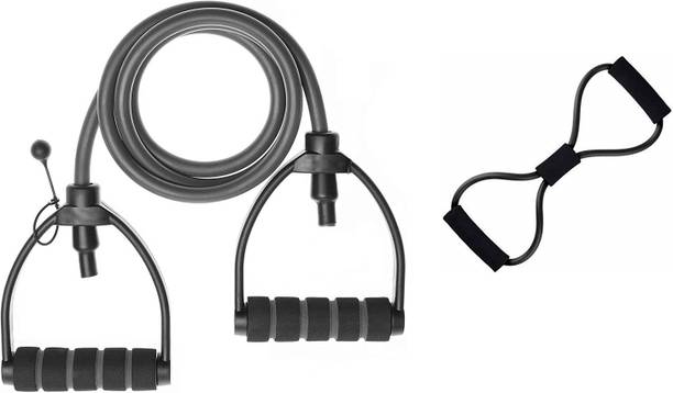 Fitnesstricks COMBO OF ADJUSTABLE SINGLE TONING TUBE WITH RESISTANCE TUBE Fitness Accessory Kit Kit